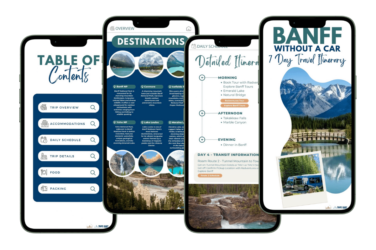 7 Day Banff Itinerary for travel without a car