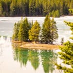 Ice still on Two Jack Lake in May (Banff in May)